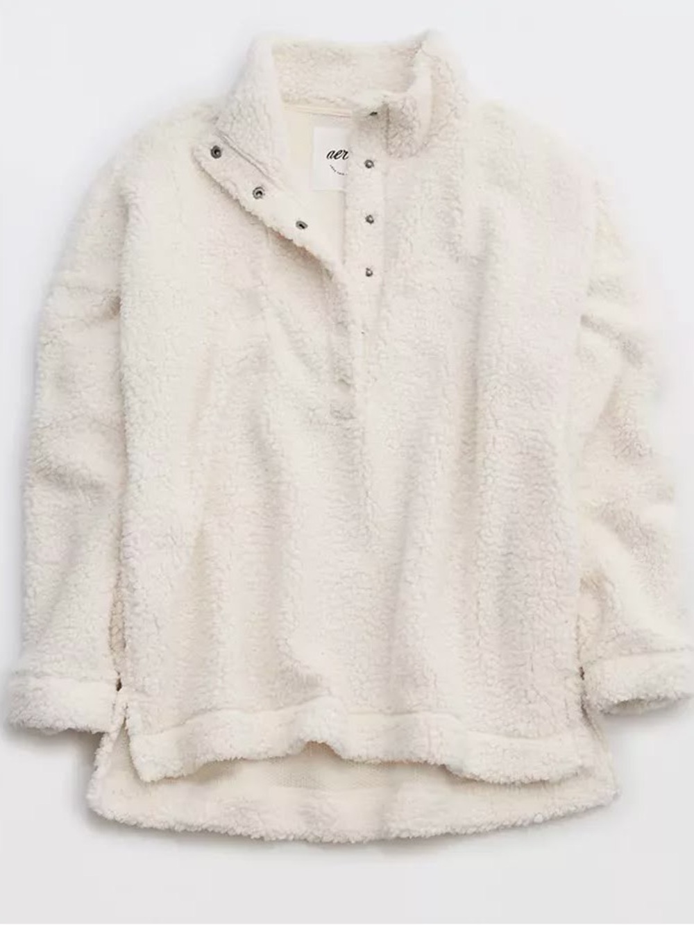 Aerie 1/4 Button Pullover Sherpa SzXXL